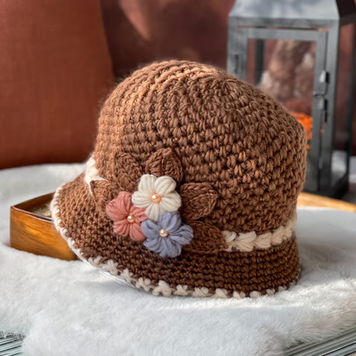 🎄Women's Flowers Knitted Woolen Hat