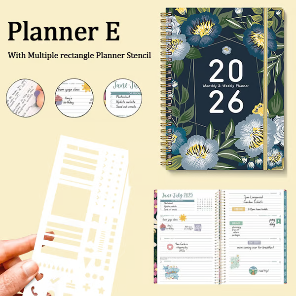🔥Handmade Calendar Planner Stencil and 2026 Monthly Daily Weekly Study Planner