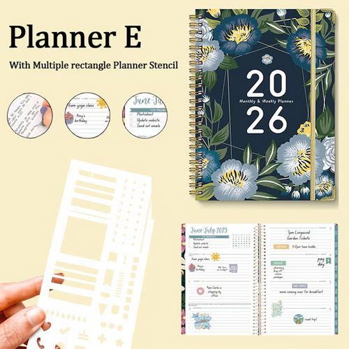 🔥Handmade Calendar Planner Stencil and 2026 Monthly Daily Weekly Study Planner