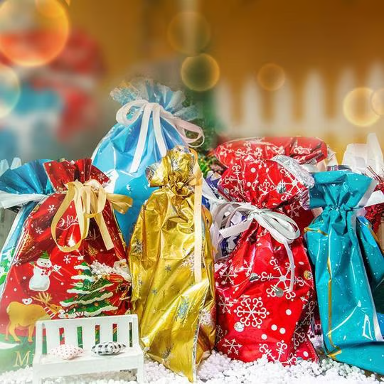 🎄Drawstring Christmas Gift Bags (Biodegradable)