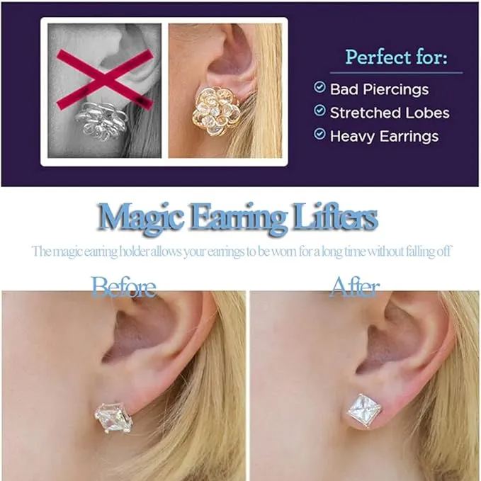 Ear stud auxiliary device to prevent drooping and falling off