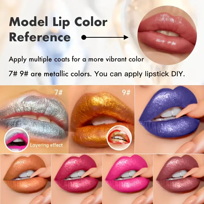 Pearlescent shimmering lip gloss