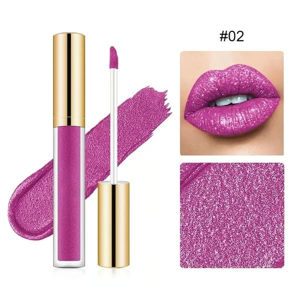 Pearlescent shimmering lip gloss