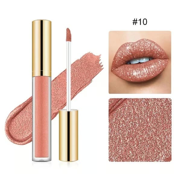 Pearlescent shimmering lip gloss