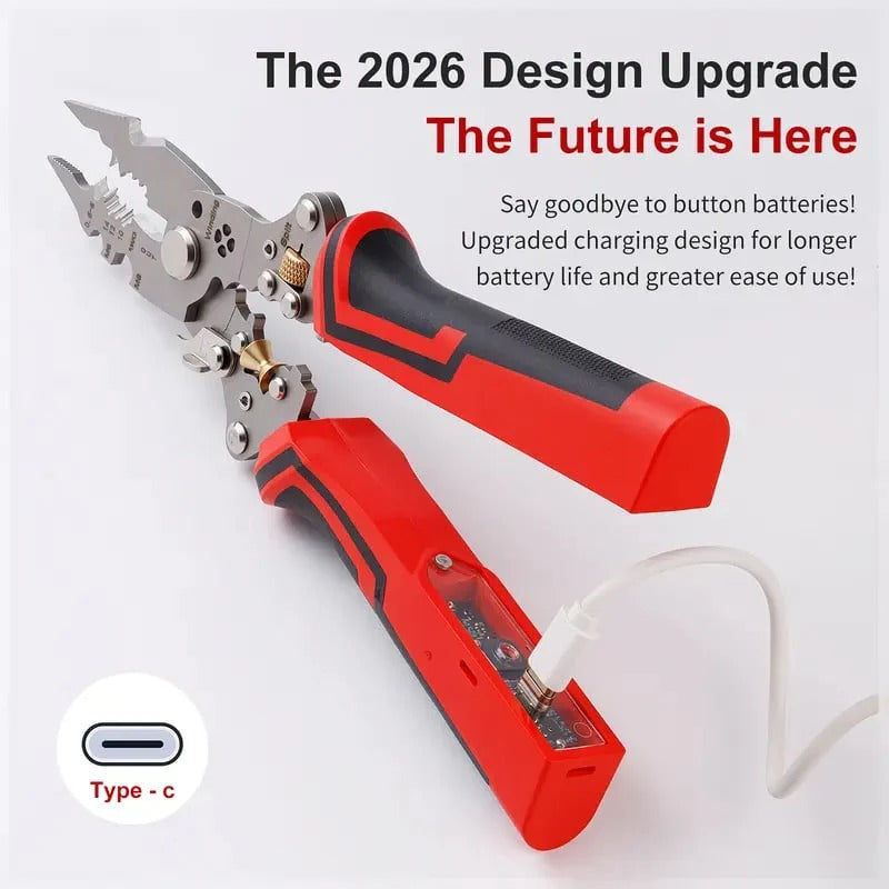 Foldable electrical wire stripping pliers