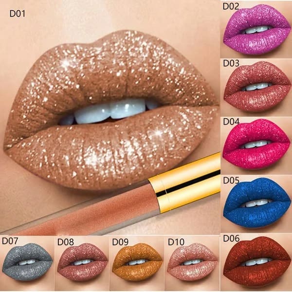 Pearlescent shimmering lip gloss