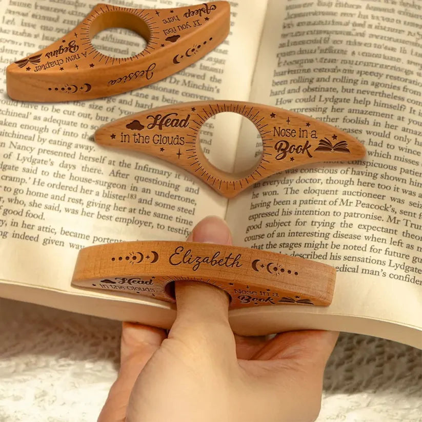 Portable wooden thumb clamp book press