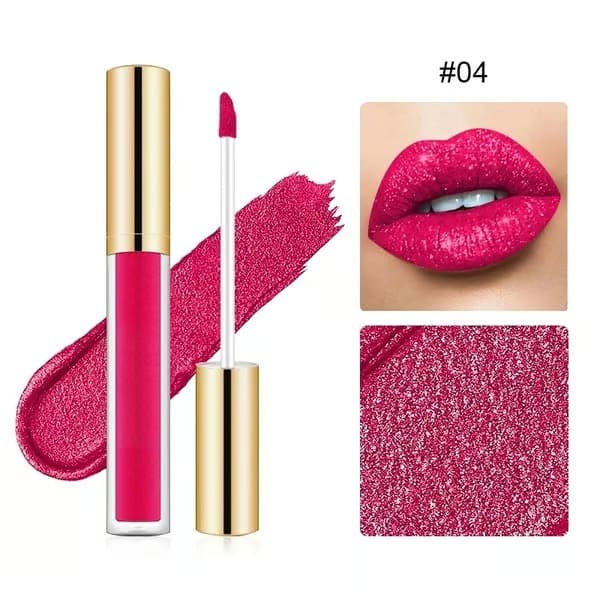 Pearlescent shimmering lip gloss