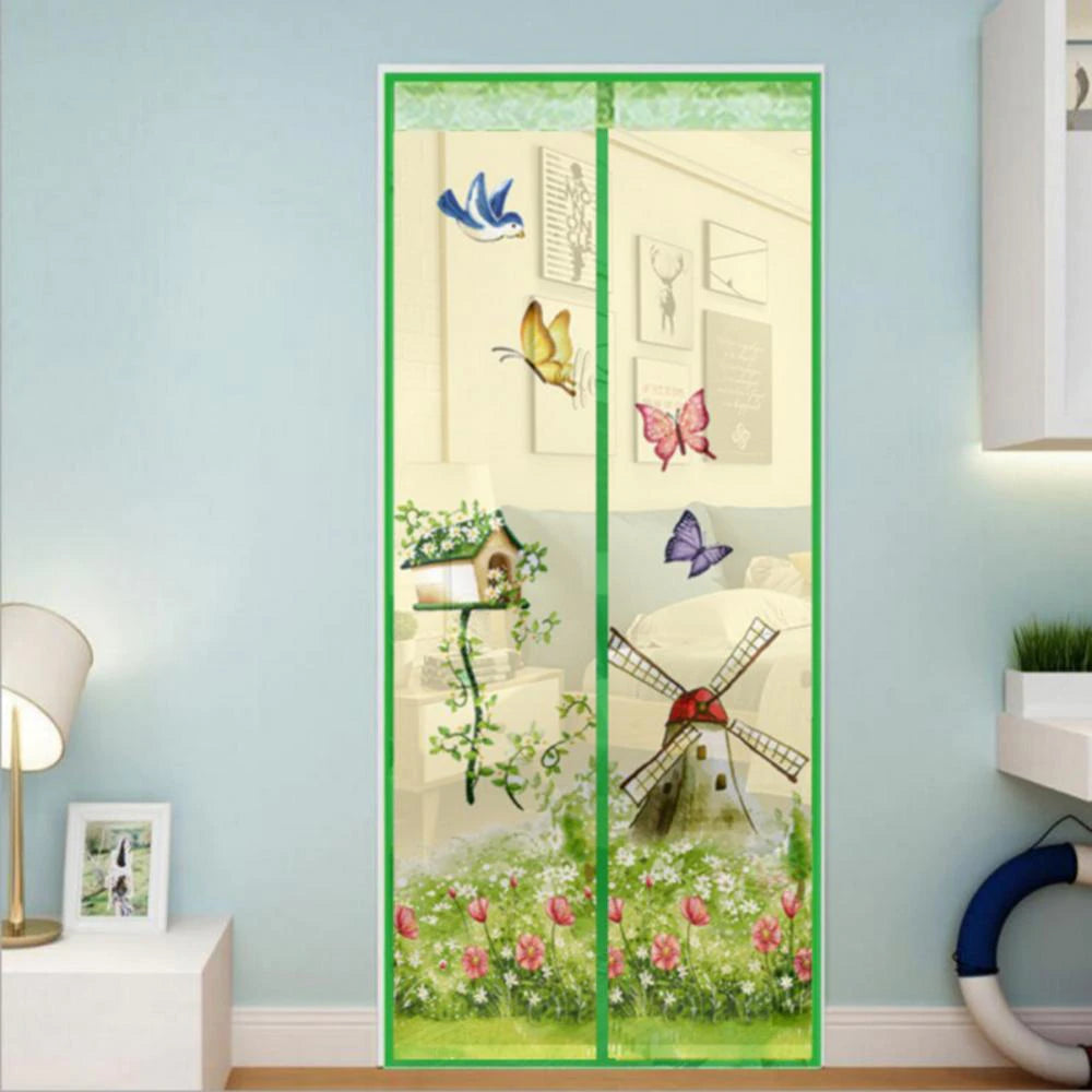 Colored magnetic anti-insect curtain