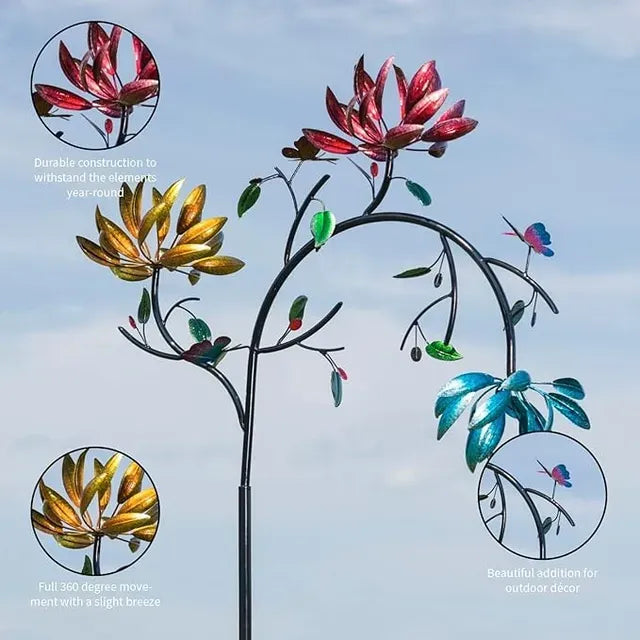 🔥Up to 70% OFF -Beautiful Summer Multi Colored Flowers Wind Spinner