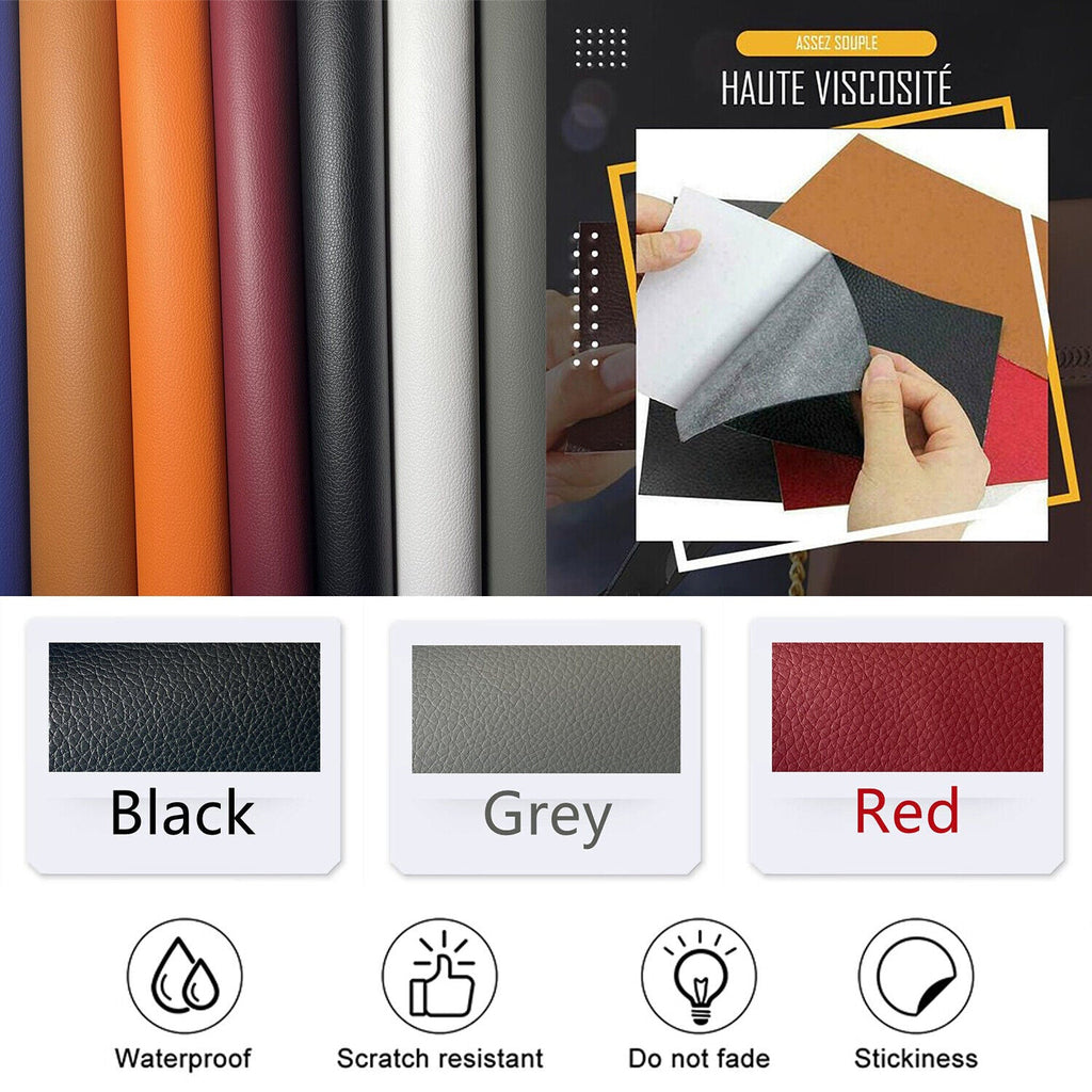 Large Self Adhesive Faux Leather Repair Reupholster for Couches Car Seats Bags