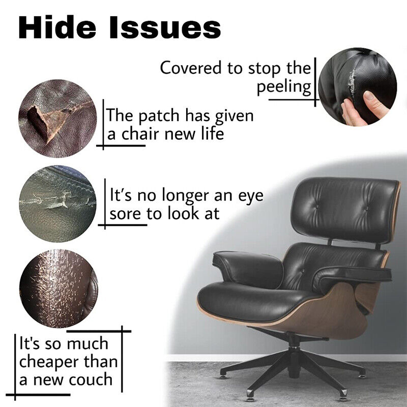 Large Self Adhesive Faux Leather Repair Reupholster for Couches Car Seats Bags