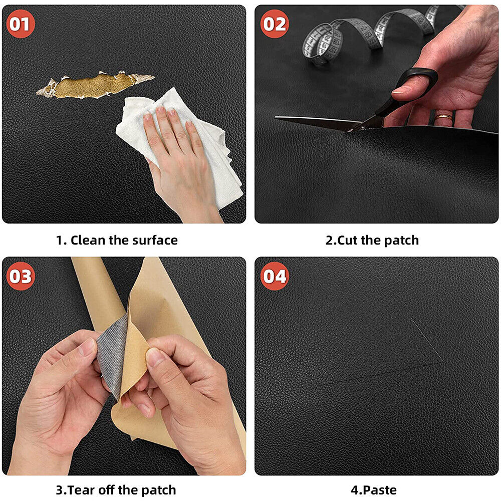Large Self Adhesive Faux Leather Repair Reupholster for Couches Car Seats Bags