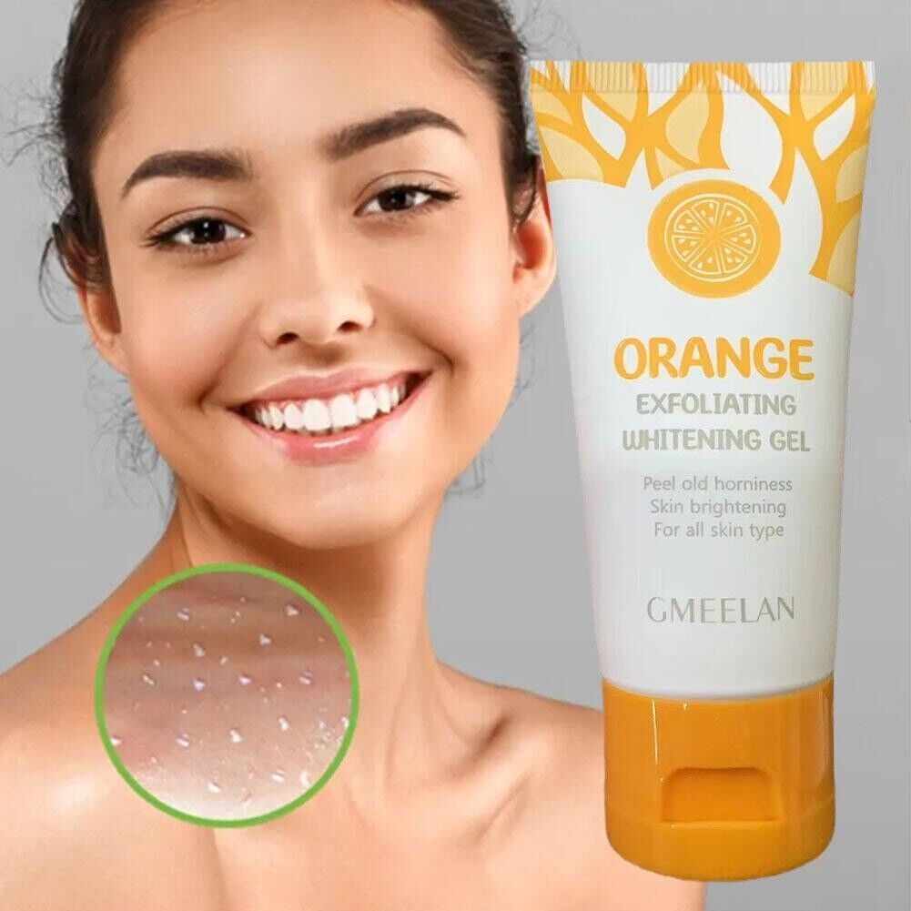 Orange Extract Gel Exfoliating Body Scrub Facial Acne Brighten Skin